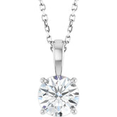 1 Carat Round Floating Diamond Pendant in 14K Gold